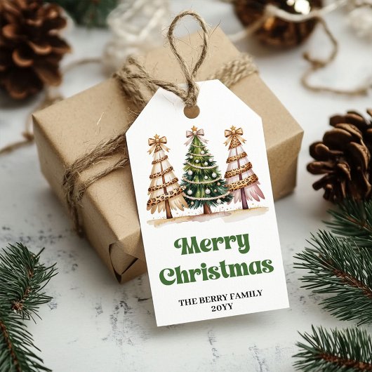 Moderne Leopard-Weihnachtsgeschenke mit personalis Geschenkanhänger