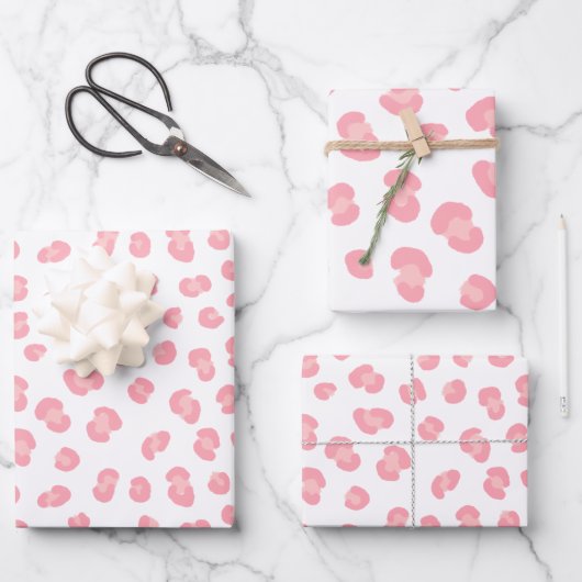 Moderne Leoparden-Druck-Muster Geschenkpapier Set (Vorderseite)