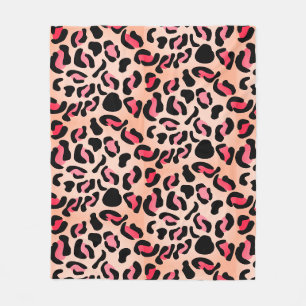 Moderne Leopardenmuster-Tierprint Fleecedecke