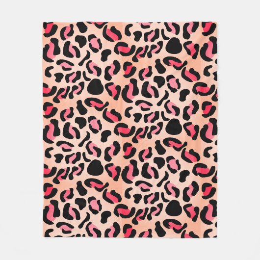 Moderne Leopardenmuster-Tierprint Fleecedecke (Vorderseite)