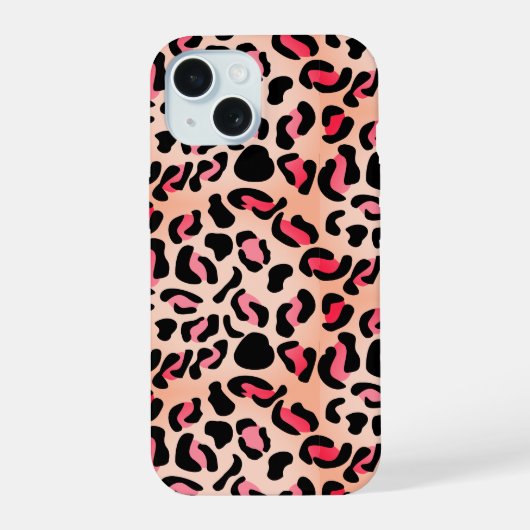 Moderne Leopardenmuster-Tierprint iPhone 15 Hülle (Rückseite)