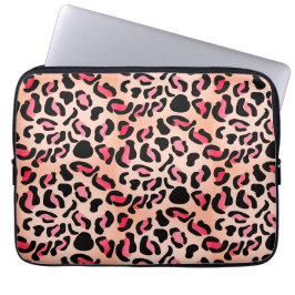 Moderne Leopardenmuster-Tierprint Laptopschutzhülle