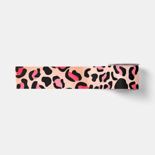 Moderne Leopardenmuster-Tierprint Satinband (Vorderseite)
