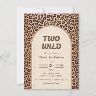 Moderne Leopardenprint Zwei Wilde 2. Geburtstag Einladung