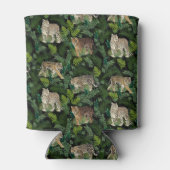 Moderne Leopards Tigers Jungle Pflanze Black Desig Dosenkühler (Rückseite)