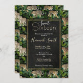 Moderne Leopards Tigers Jungle Pflanze Black Desig Einladung (Vorne/Hinten)