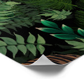 Moderne Leopards Tigers Jungle Pflanze Black Desig Poster (Ecke)