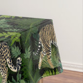 Moderne Leopards Tigers Jungle Pflanze Black Desig Tischdecke (Beispiel)