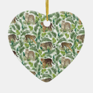 Moderne Leopards Tigers Jungle Pflanze Keramik Ornament