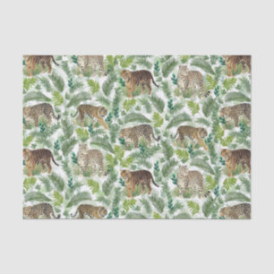 Moderne Leopards Tigers Jungle Pflanze Seidenpapier
