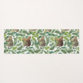 Moderne Leopards Tigers Jungle Pflanze Yogamatte (Rückseite (Horizontal))