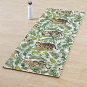 Moderne Leopards Tigers Jungle Pflanze Yogamatte
