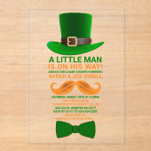 Moderne Leprechaun St. Patrick's Day Kinderdusche Acryleinladungen (Vorderseite)