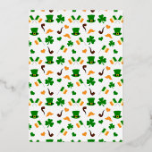 Moderne Leprechaun St. Patrick's Day Kinderdusche Folieneinladung (Rückseite)