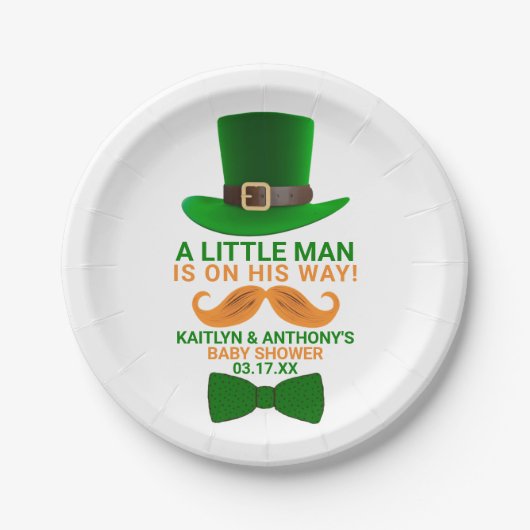 Moderne Leprechaun St. Patrick's Day Kinderdusche Pappteller (Vorderseite)