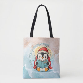 Moderne Lesepinguin-Ästhetik-Schultertasche Tasche