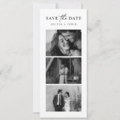 Moderne Lesezeichen-Fotostreifen-QR-Code-Hochzeit Save The Date (Vorderseite)
