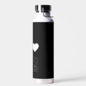 Moderne Lettering Herz Monogramm Wasserflasche Trinkflasche (Links)