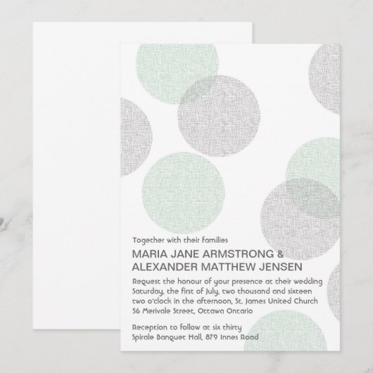 Moderne Letterpress Style Circle Wedding Einladung (Vorne/Hinten)