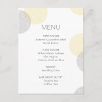 Moderne "Letterpress Style Circle Wedding Menu Car