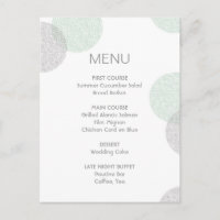 Moderne "Letterpress Style Circle Wedding Menu Car