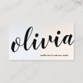 Moderne, leuchtend silberne, kalligraphische Schri Visitenkarte (Vorderseite)