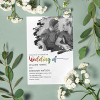 Moderne LGBT Foto Hochzeitseinladung