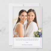 Moderne LGBTQ-Hochzeit mit Regenbogen-Flora Dankeskarte (Rückseite)