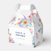 Moderne LGBTQ-Hochzeit mit Regenbogen-Flora Geschenkschachtel (Vorderseite)