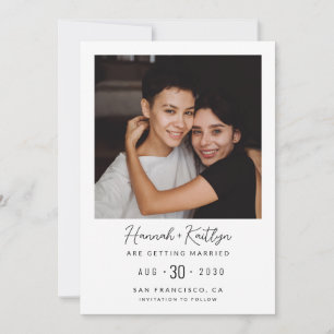 Moderne LGBTQ Hochzeitsankündigung Foto Save the D Date