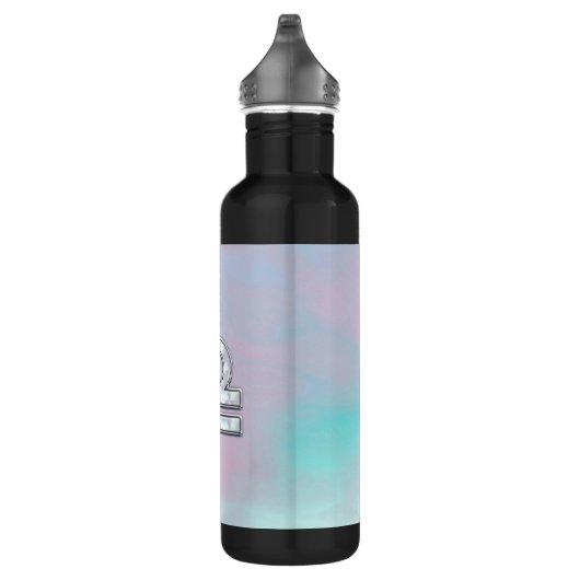 Moderne Libra Zodiac-Gebärmutter im Perlenstil Edelstahlflasche (Rechts)