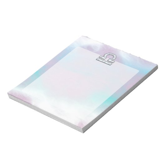 Moderne Libra Zodiac-Gebärmutter im Perlenstil Notizblock (Rotiert)