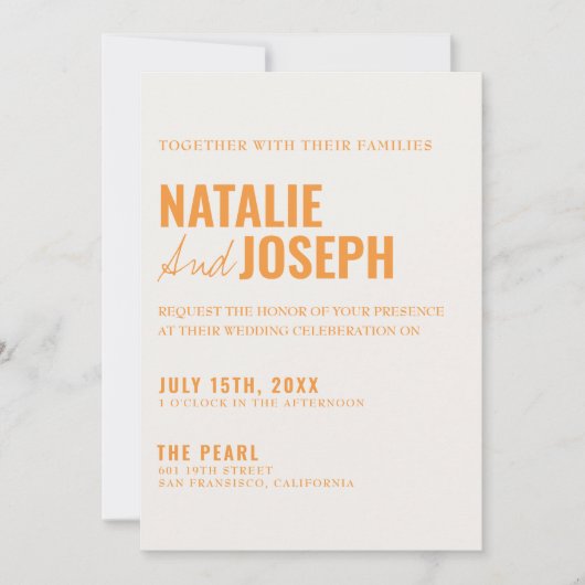 Moderne, lichtdurchflutete, einzigartige Farben in Einladung (Vorderseite)