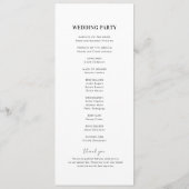 Moderne, lichtdurchflutete, transparente Hochzeit  Programm (Rückseite)