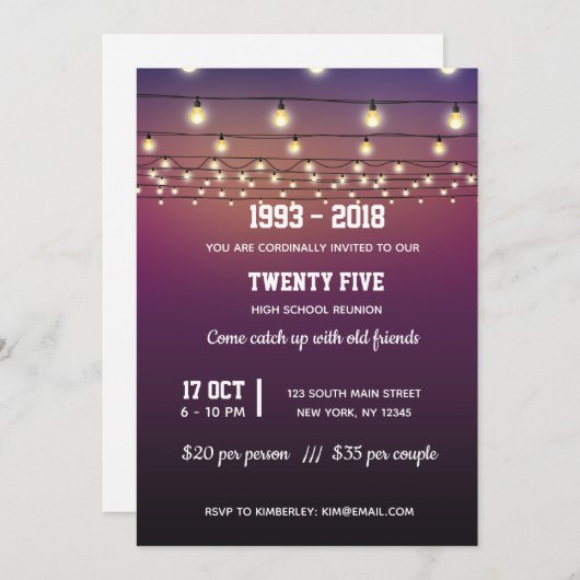 Moderne Lichter Einladung (Vorne/Hinten)