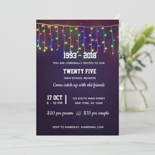 Moderne Lichter Einladung (Stehend Vorderseite)