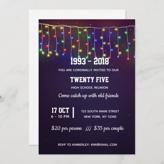 Moderne Lichter Einladung (Vorne/Hinten)