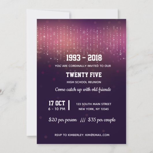 Moderne Lichter Einladung (Vorderseite)