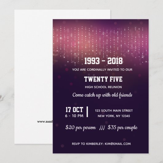 Moderne Lichter Einladung (Vorne/Hinten)