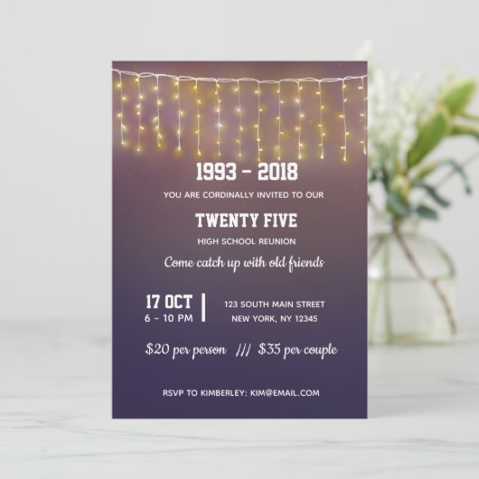 Moderne Lichter Einladung (Stehend Vorderseite)