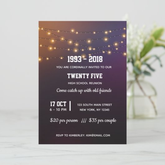 Moderne Lichter Einladung (Stehend Vorderseite)