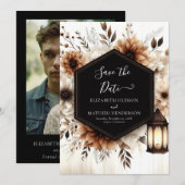 Moderne Lichter Rustikale Hochzeit Save The Date (Vorne/Hinten)