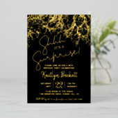 Moderne Lichter Überraschung Geburtstagsparty Real Folieneinladung (Stehend vorne)