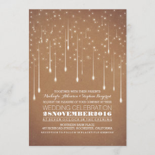 Moderne Lichterketten Romantische Hochzeitseinladu Einladung