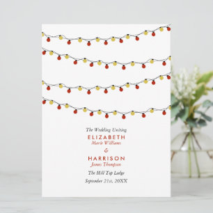 Moderne Lichterketten, rote und goldene Hochzeit Programm