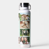 Moderne Liebe 10 Foto Collage Mint Trinkflasche (Rückseite)