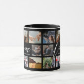 Moderne Liebe 8 Foto Collage Valentine Paar Black Tasse (Zentrum)