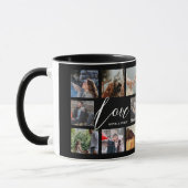 Moderne Liebe 8 Foto Collage Valentine Paar Black Tasse (Links)