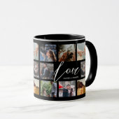 Moderne Liebe 8 Foto Collage Valentine Paar Black Tasse (VorderseiteRechts)