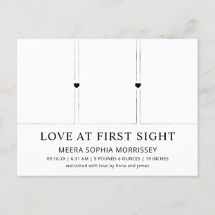 Moderne Liebe auf den ersten Blick FotoCollage Geb Ankündigungspostkarte